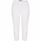 Robell Crop Trousers | White - Wardrobe Plus