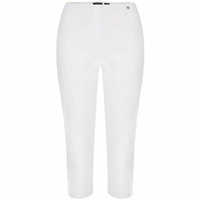 Robell Crop Trousers | White - Wardrobe Plus