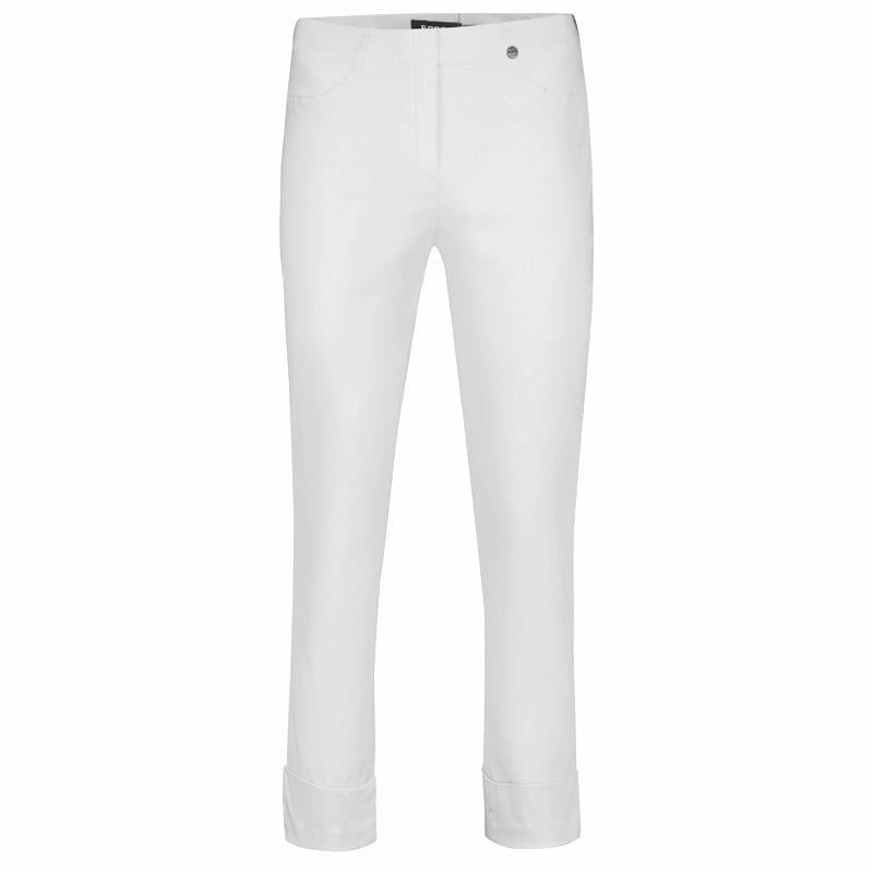 Robell 7/8th Trousers | White - Wardrobe Plus