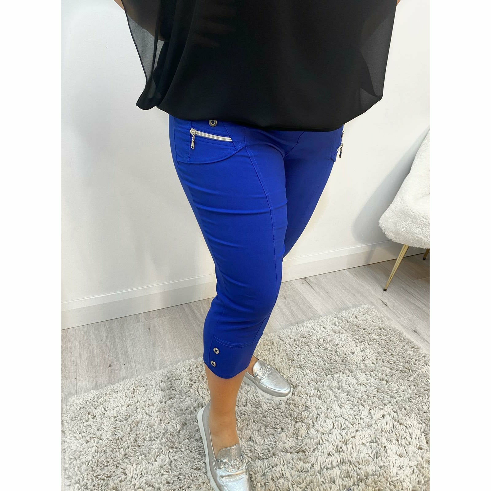 Lucie Crop Trousers In Royal Blue Bottoms