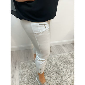 Lucie Crop Trousers In White Bottoms