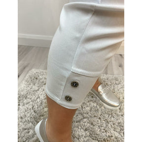 Lucie Crop Trousers In White Bottoms