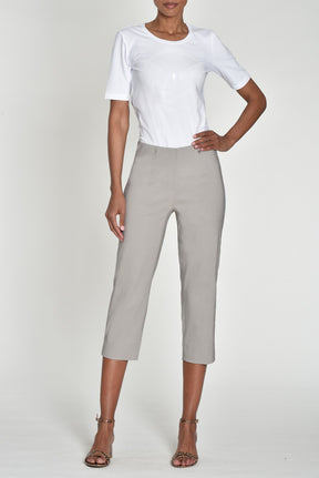 Robell Crop Trousers | Taupe - Wardrobe Plus