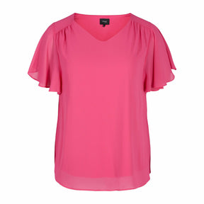 Zizzi Jagger Blouse in Pink - Wardrobe Plus