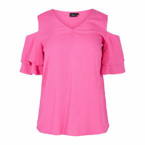 Zizzi Mei Blouse in Pink - Wardrobe Plus