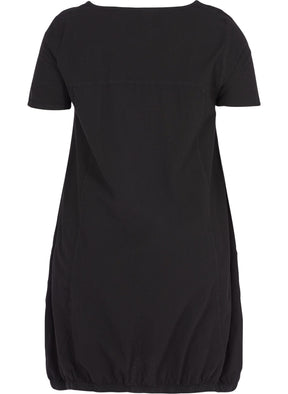 Zizzi Cotton Bubble Dress in Black - Wardrobe Plus