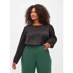 Zizzi Kim Blouse in Black - Wardrobe Plus