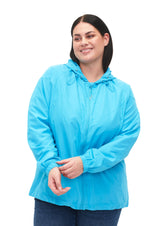 Zizzi Sporty Jacket in Turquoise - Wardrobe Plus