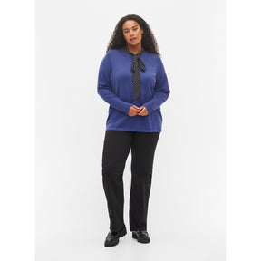 Zizzi Fine Knit Jumper in Cobalt Blue - Wardrobe Plus