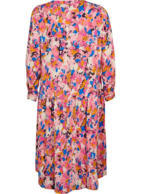 Zizzi Mia Dress in Rosebloom - Wardrobe Plus