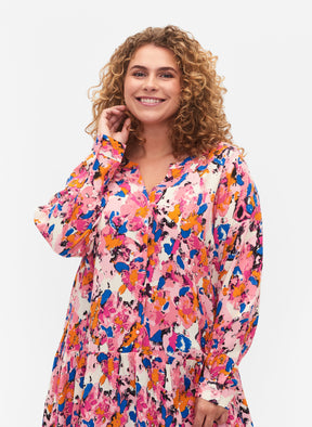 Zizzi Mia Dress in Rosebloom - Wardrobe Plus