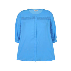 Zhenzi Melany Blouse in Blue - Wardrobe Plus