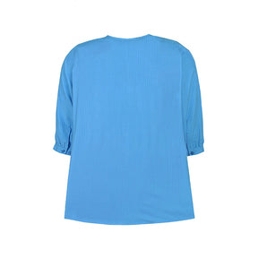 Zhenzi Melany Blouse in Blue - Wardrobe Plus