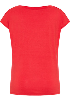 Barbara Lebek Boat-Neck Tee in Red - Wardrobe Plus
