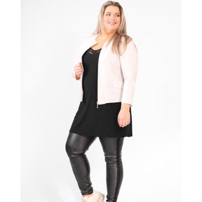 Magna Leather look jacket in Silver Creme - Wardrobe Plus
