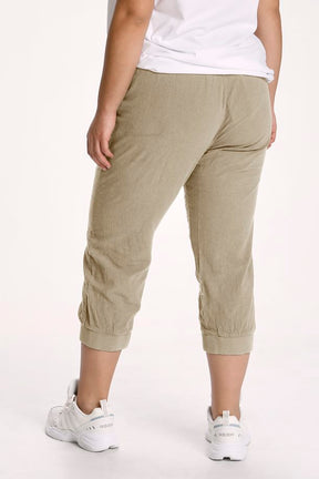Kaffe Curve Capri Joggers in Sand - Wardrobe Plus