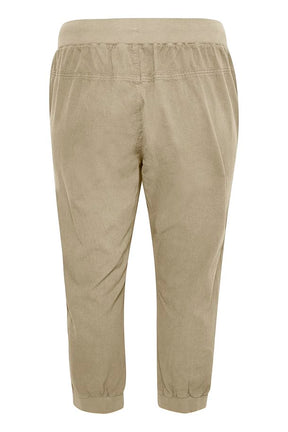 Kaffe Curve Capri Joggers in Sand - Wardrobe Plus