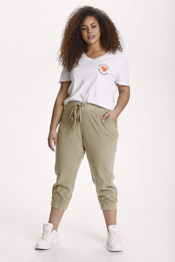 Kaffe Curve Capri Joggers in Sand - Wardrobe Plus