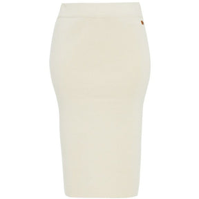 Mat Fine Knit Skirt in Beige - Wardrobe Plus