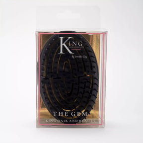 King Hair and Beauty: The Gem Hairbrush in Black - Wardrobe Plus