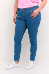 Kaffe Curve Vicka Jeans in Blue - Wardrobe Plus
