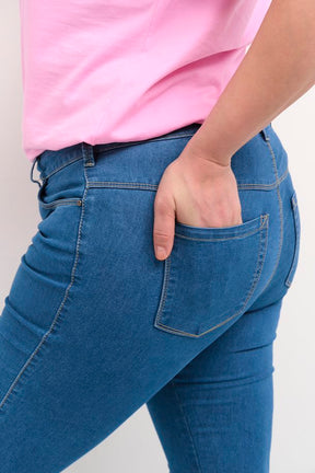 Kaffe Curve Vicka Jeans in Blue - Wardrobe Plus