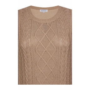Zhenzi Sleeveless Pullover In Beige Tops