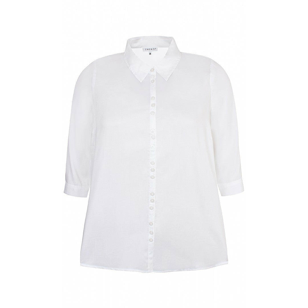 Zhenzi Keara Shirt in White - Wardrobe Plus