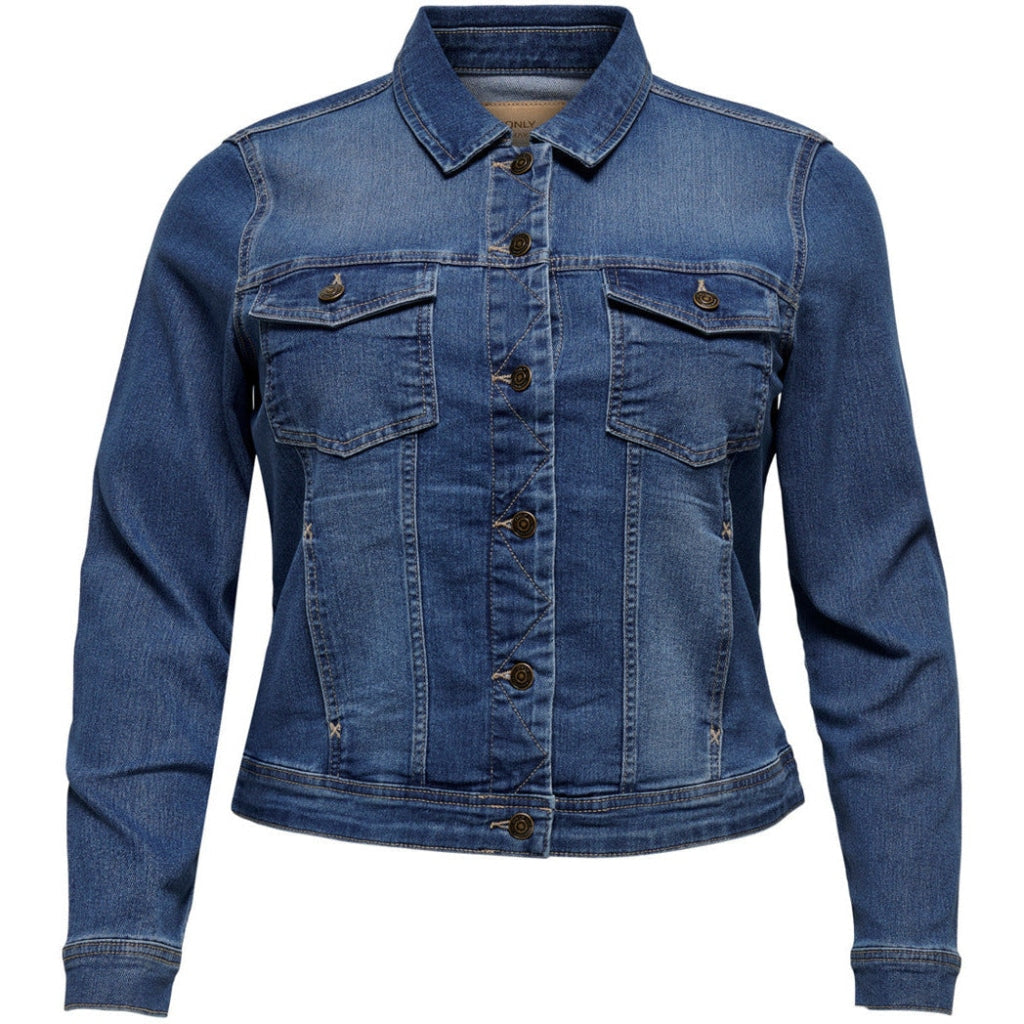 Only Carmakoma Denim Jacket in Classic Blue - Wardrobe Plus