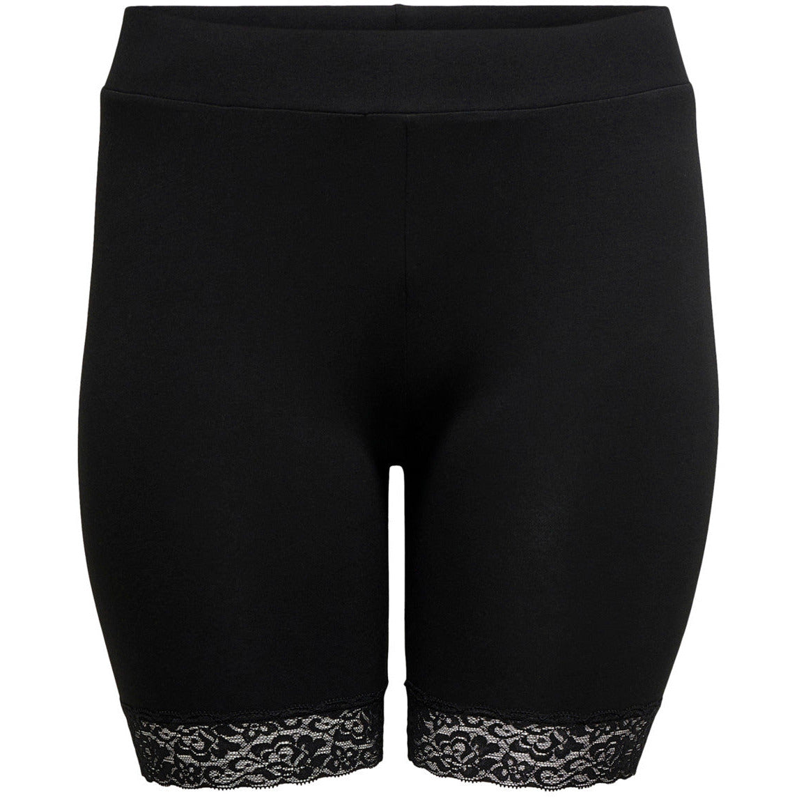 Only Lace Trim Shorts in Black - Wardrobe Plus
