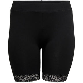 Only Lace Trim Shorts in Black - Wardrobe Plus