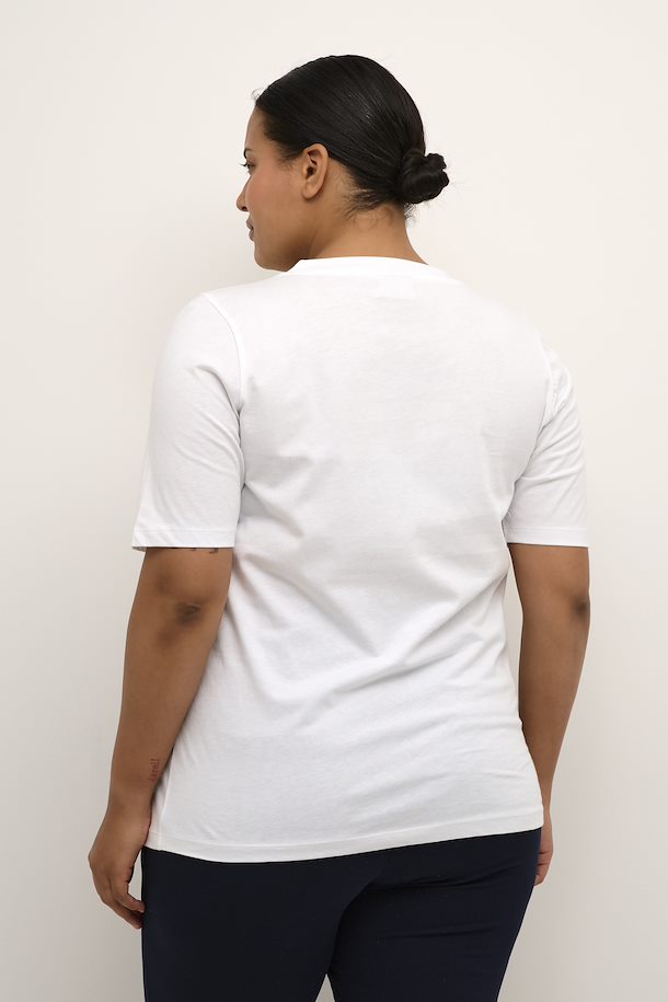 Kaffe Curve Sally Lime T-shirt in White