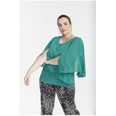 SPG Waterfall Blouse in Teal - Wardrobe Plus