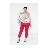 SPG Chiffon Layer Blouse in Pink Floral Print - Wardrobe Plus