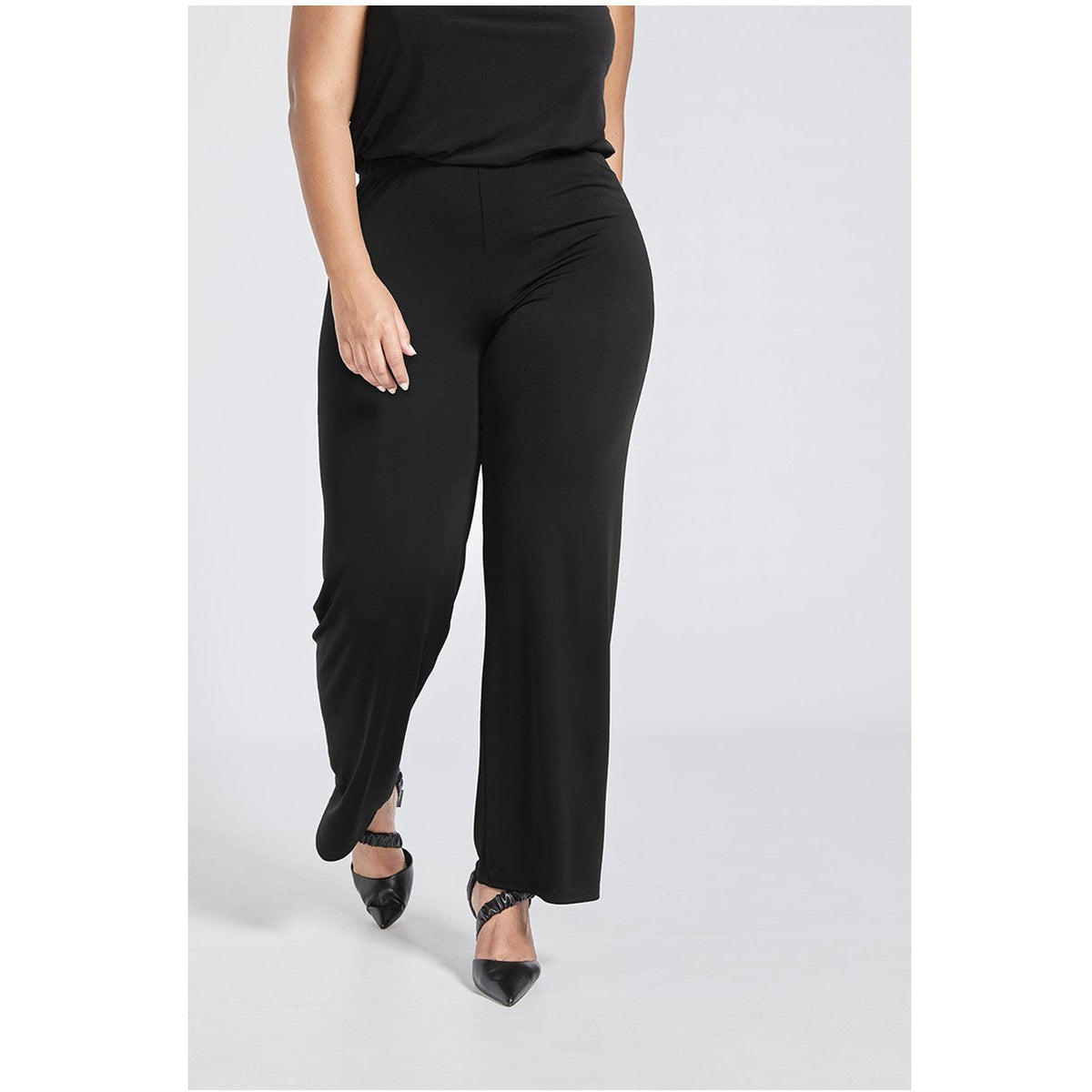 SPG Wide Leg Trouser in Black - Wardrobe Plus