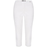Robell Crop Trousers | White Denim - Wardrobe Plus