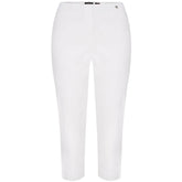 Robell Crop Trousers | White Denim - Wardrobe Plus
